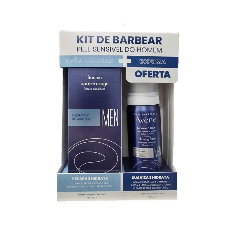 Avène Kit Man Bálsamo Após Barbear 75ml + Espuma 50ml