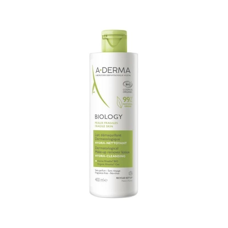 A-derma Biology Leite Desmaquilhante Dermatológico 400ml
