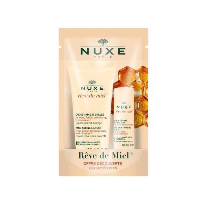 Nuxe Rêve de Miel Creme de Mãos e Unhas 30ml + Stick de Lábios 4g