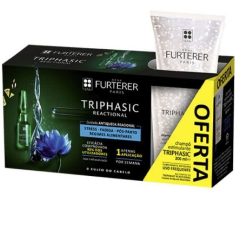 René Furterer Triphasic Kit Antiqueda Reacional 12 Ampolas Oferta Triphasic Shampoo Antiqueda 100ml