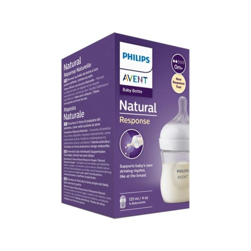 Philips Avent Biberão Natural Response 125ml T2 0M+ Philips Avent Biberão Natural Response 125ml T2 0M+