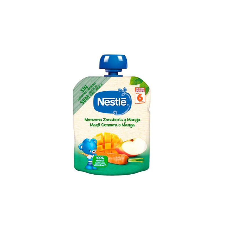 Nestlé Pacotinho Maçã Cenoura e Manga +6M 90g Nestlé Pacotinho Maçã Cenoura e Manga +6M 90g