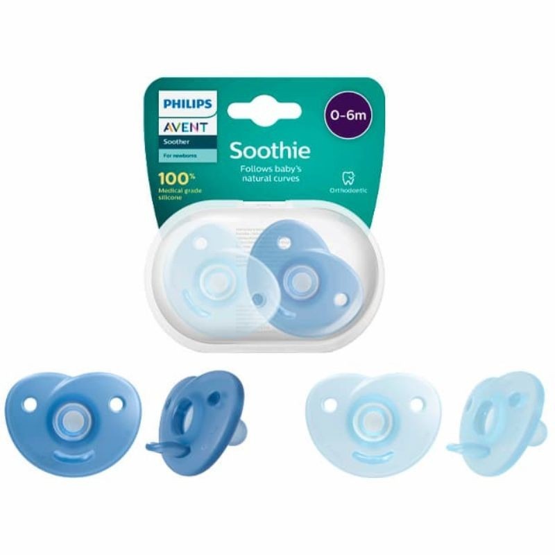 Philips Avent Pack 2 Chupetas Soothie Menino 0-6m Philips Avent Pack 2 Chupetas Soothie Menino 0-6m