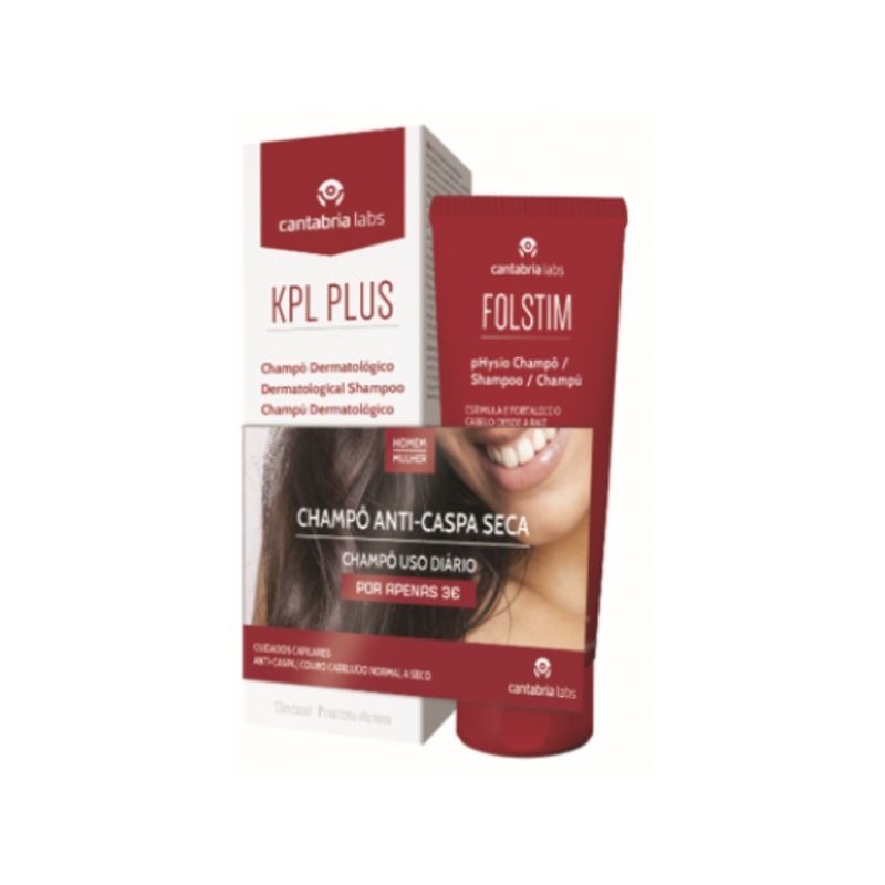 KPL Plus Shampoo Dermatológico 200ml + Folstim Shampoo Physio 200ml