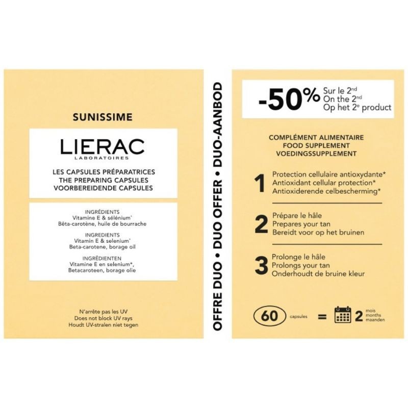 Lierac Sunissime Bronzeador 2X30 Cápsulas com Desconto de 50% na 2ª Embalagem