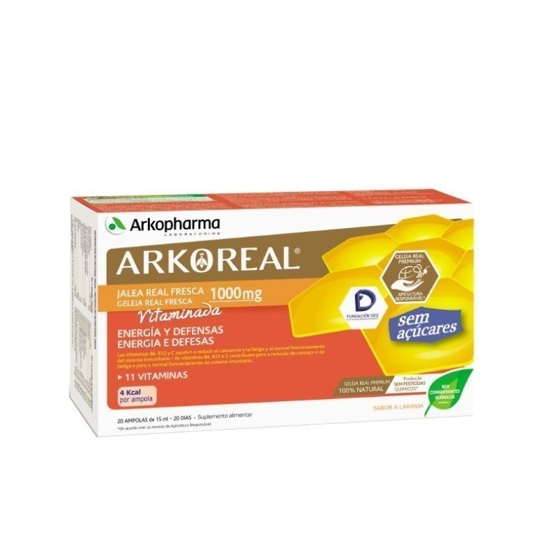 Arkoreal Geleia Real Vitaminada sem Açúcar 20 Ampolas