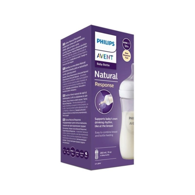 Philips Avent Biberão Natural Response 260ml T3 1M+ Philips Avent Biberão Natural Response 260ml T3 1M+