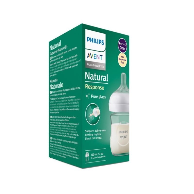 Philips Avent Biberão Natural Response Vidro 120ml 0M+ Philips Avent Biberão Natural Response Vidro 120ml 0M+