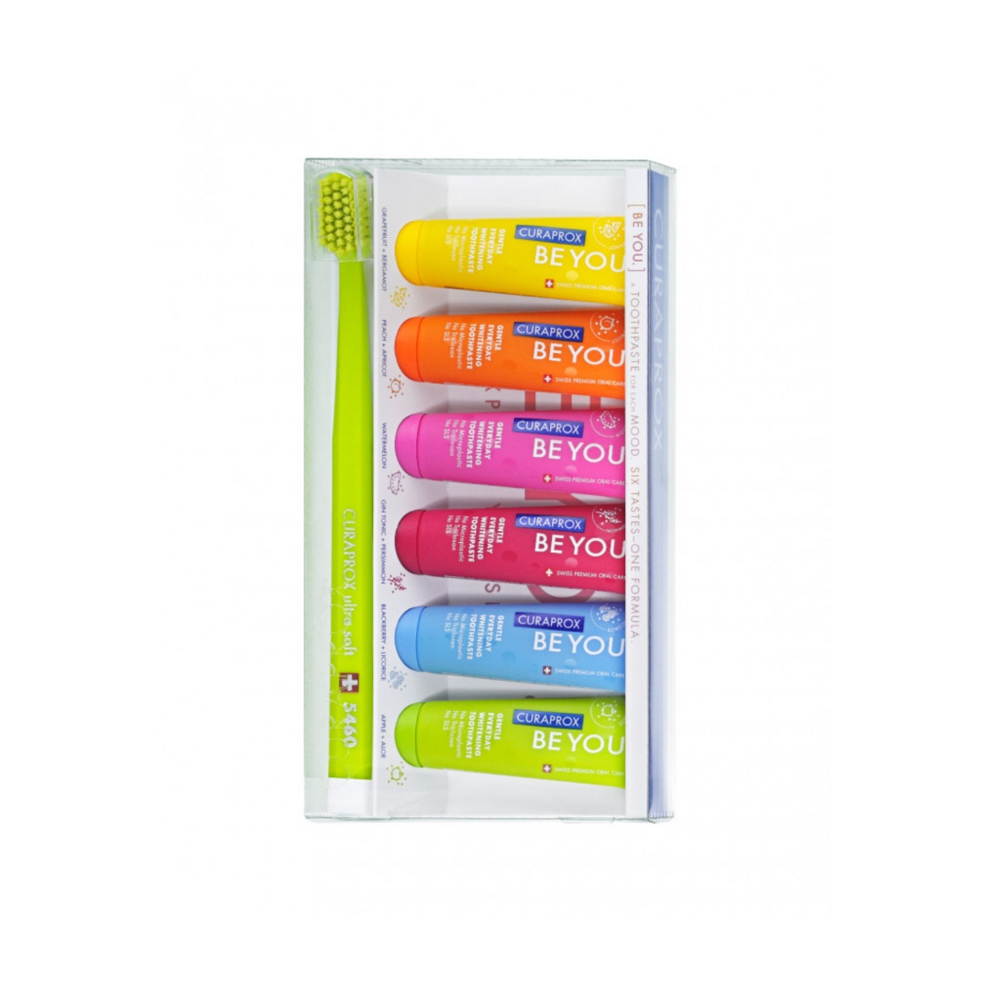 Curaprox Be You – Kit Pasta Dentífrica 6×10 ml + Escova