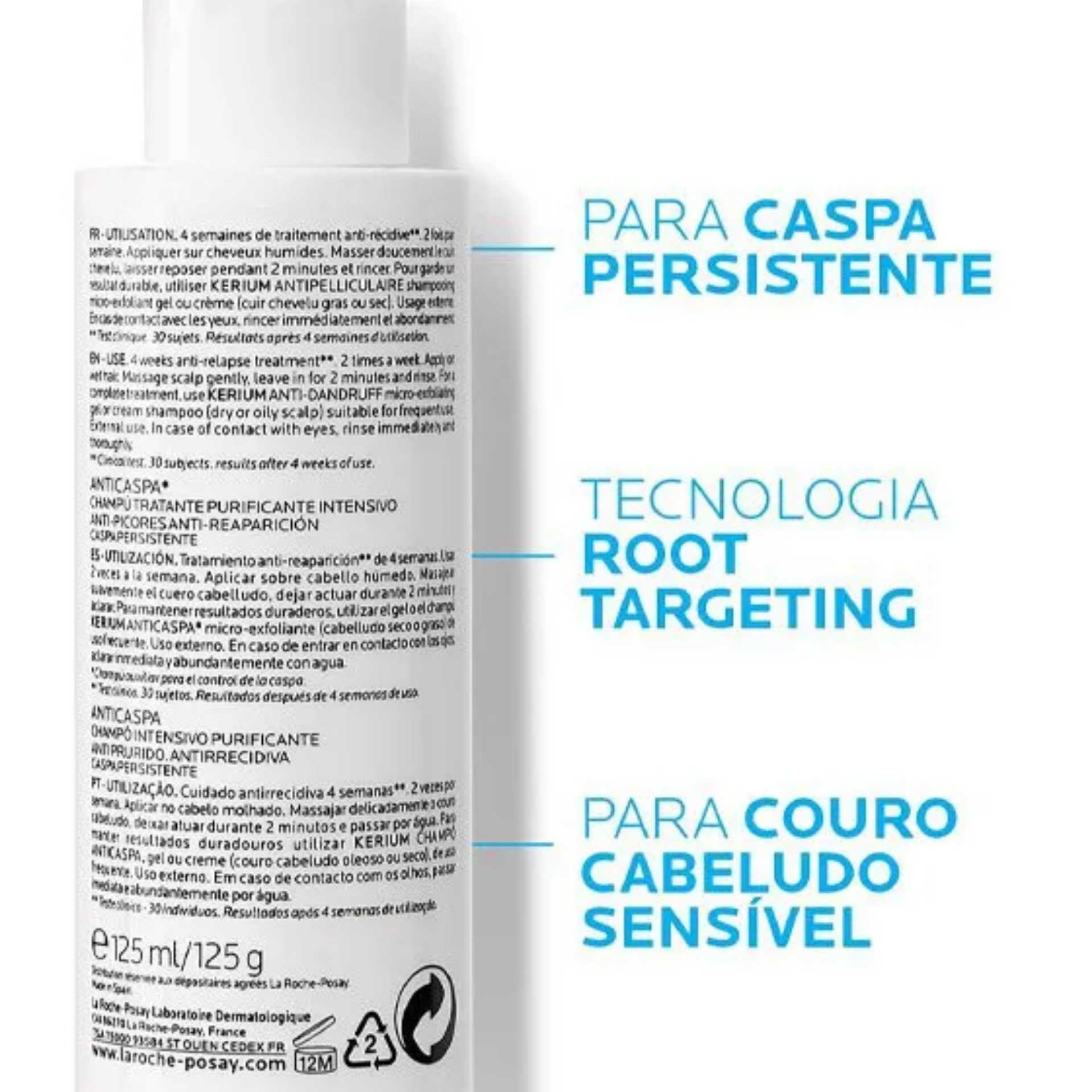 La Roche-Posay Kerium DS Shampoo Intensivo Anticaspa (Caspa Persistente) 125 ml