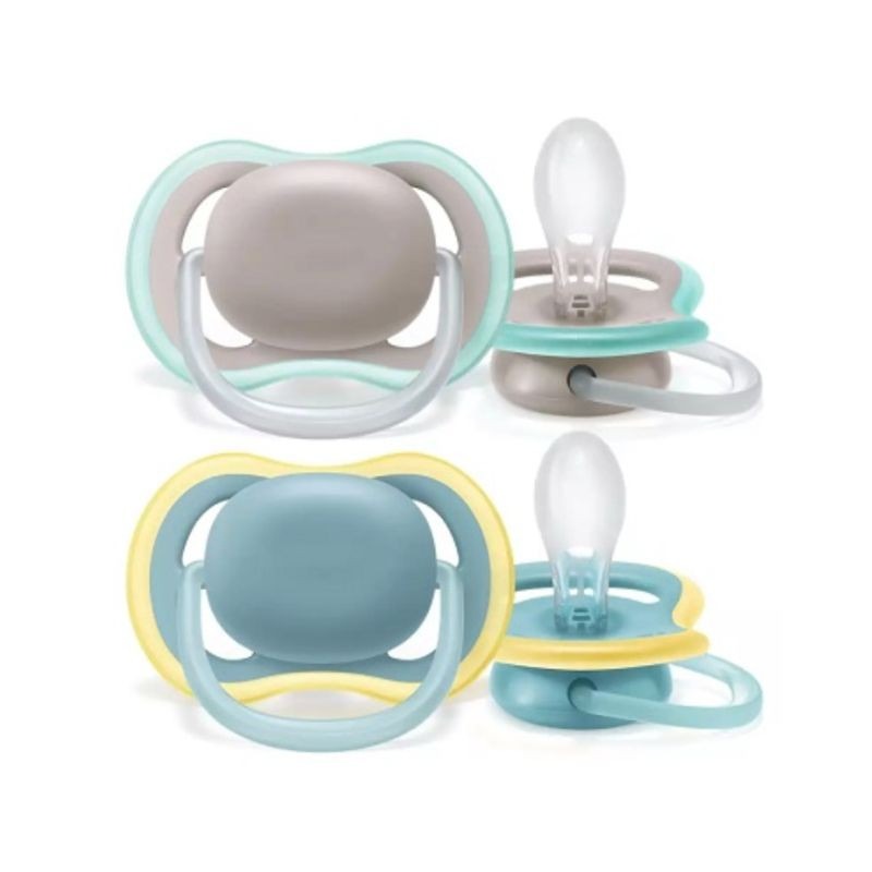 Philips Avent Pack 2 Chupetas Ultra Air Cinza/Azul 18M+ Philips Avent Pack 2 Chupetas Ultra Air Cinza/Azul 18M+