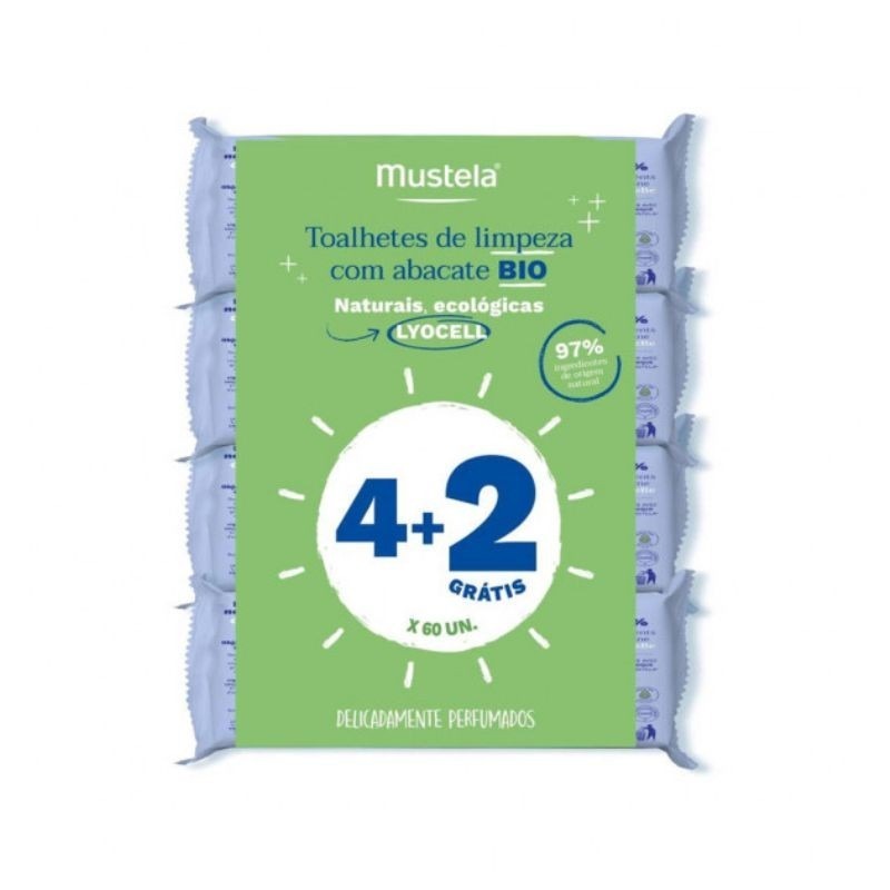 Mustela Bebé Toalhetes de Limpeza Lyocell Bio 60 Unidades 4+2 Oferta Mustela Bebé Toalhetes de Limpeza Lyocell Bio 60 Unidades 4+2 Oferta