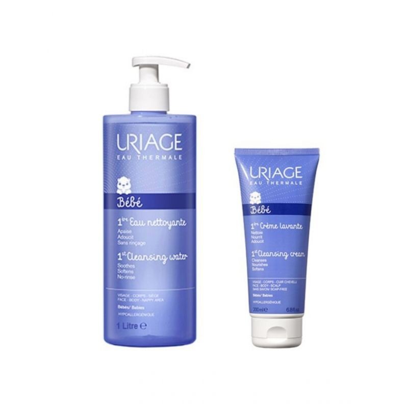 Uriage Bebé 1ª Água de Limpeza 1000ml Oferta 1º Creme Lavante 200ml