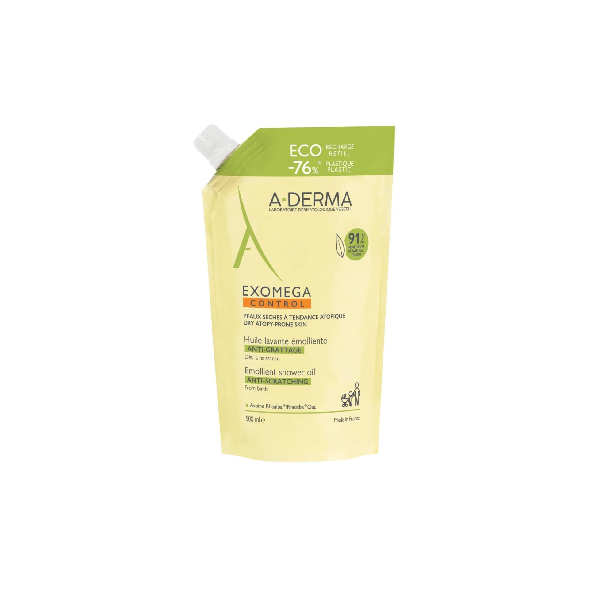 A-Derma Exomega Control Óleo de Duche Recarga 500ml