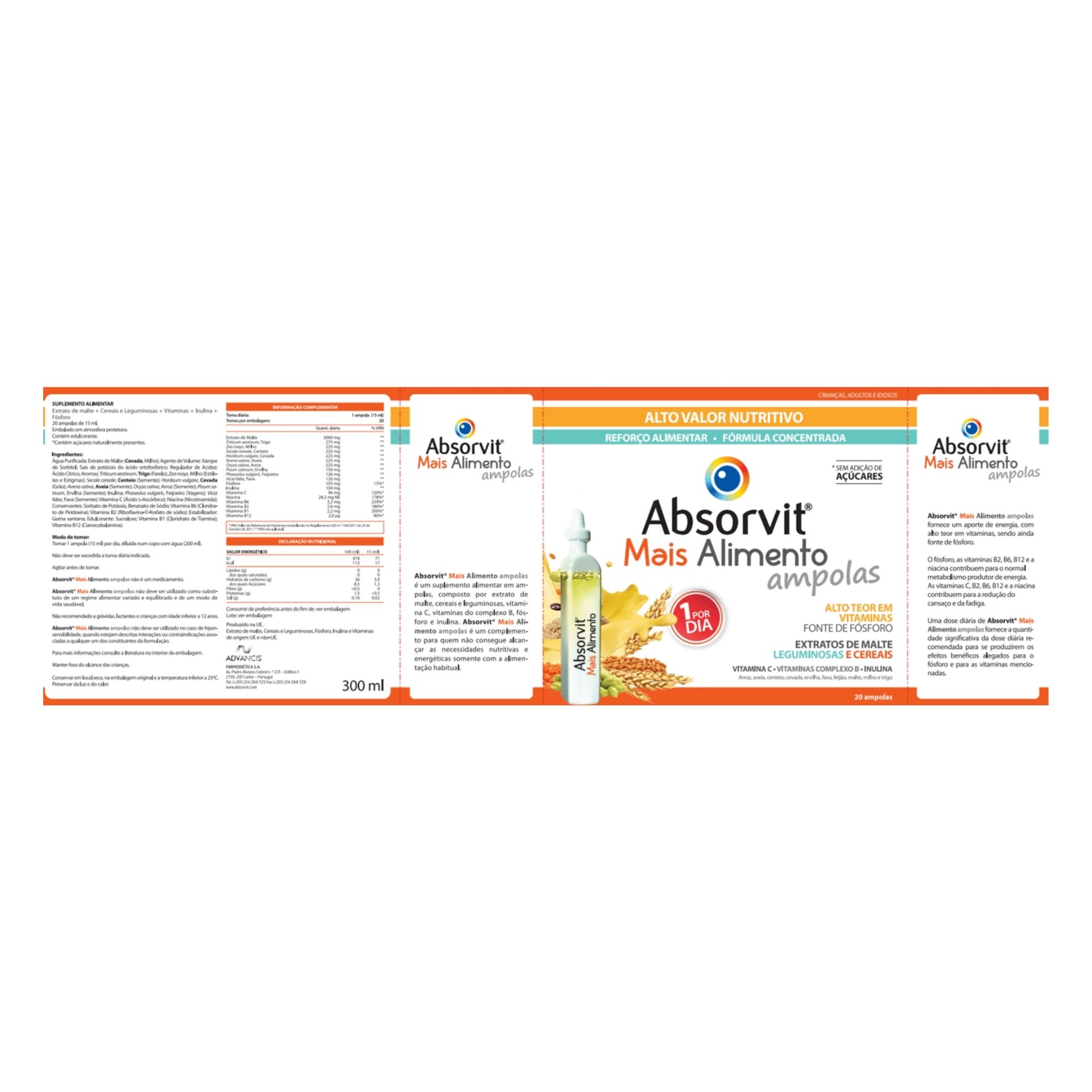 Absorvit Mais Alimento Sol Ampolas x20