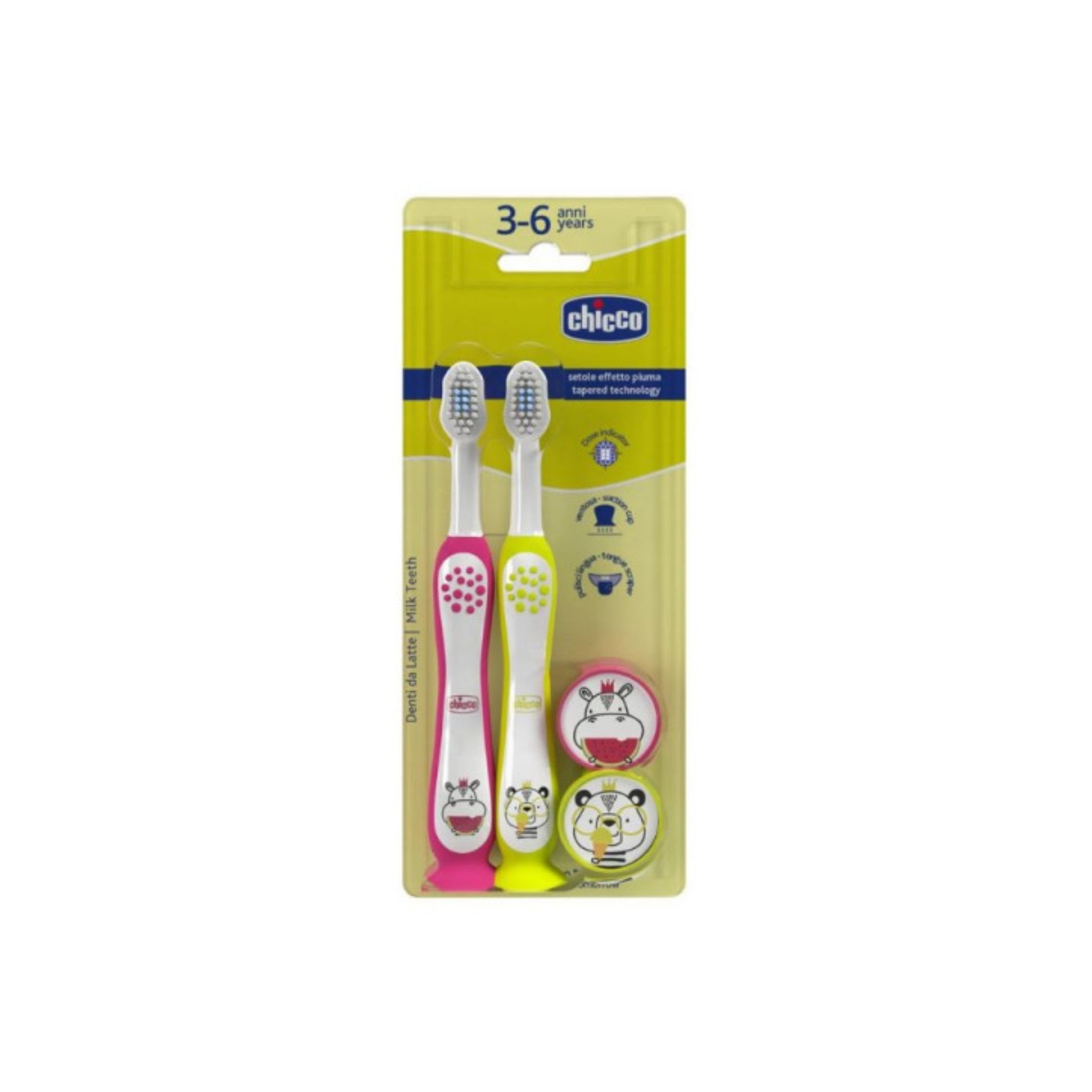 Chicco Escova de Dentes Hipo 3-6A X2