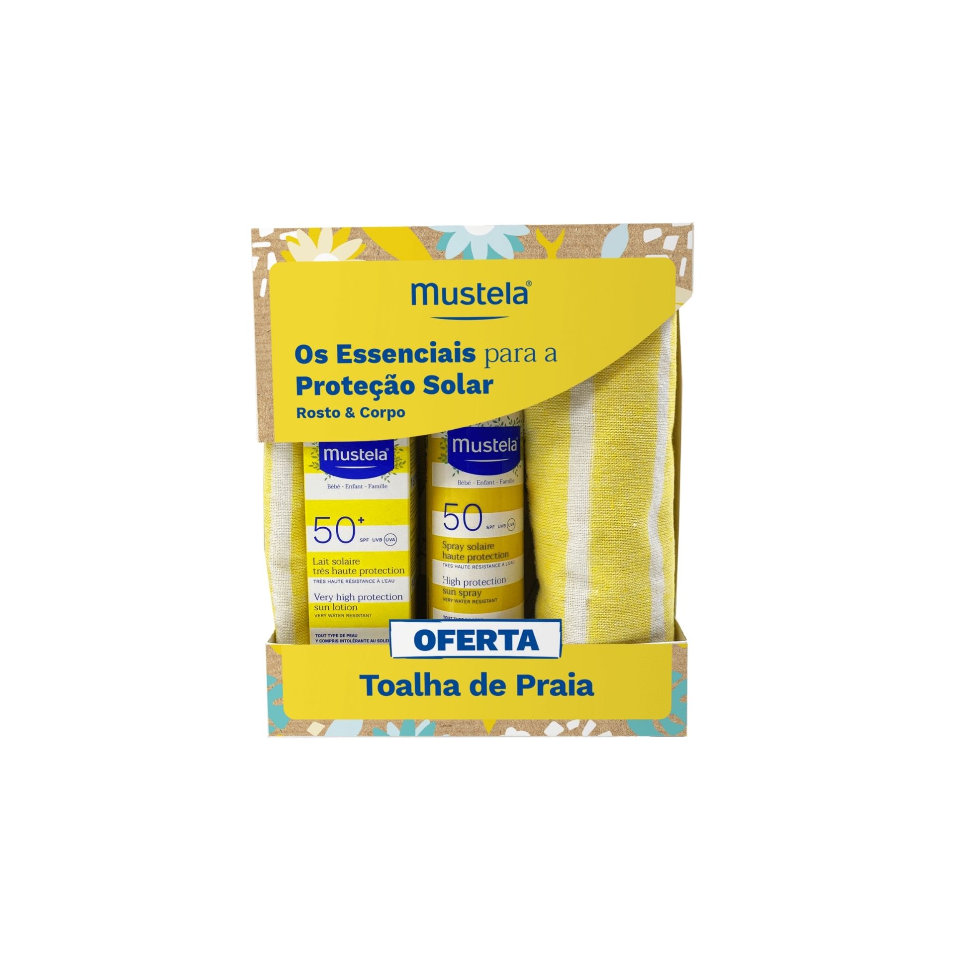 Mustela Kit Toalha de Praia Spray Solar SPF50 + Creme Corporal SPF50