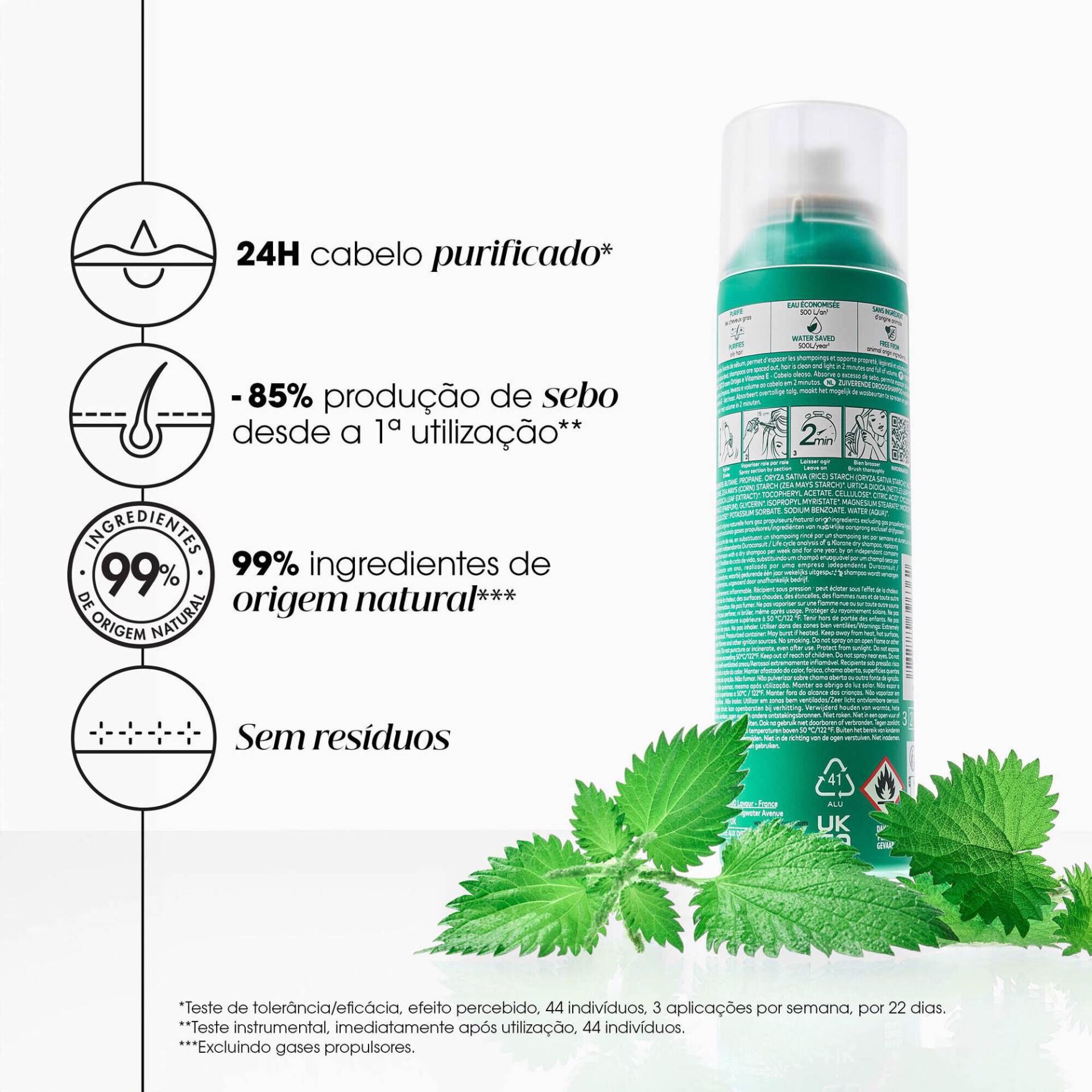 Klorane Shampoo Seco De Ortiga e Vitamina E 50ml