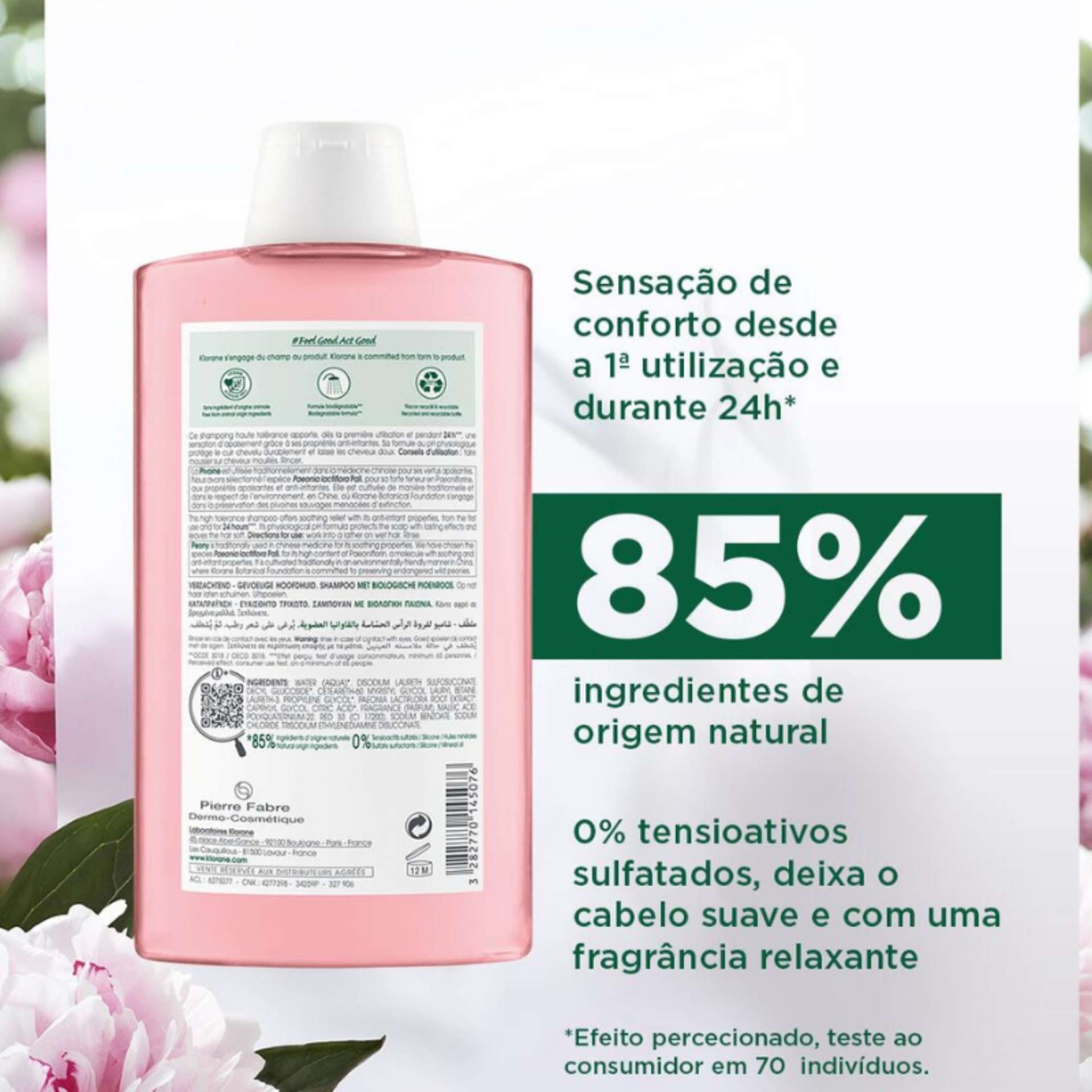 Klorane Capilar Shampoo Peônia Duo 2 × 400 ml