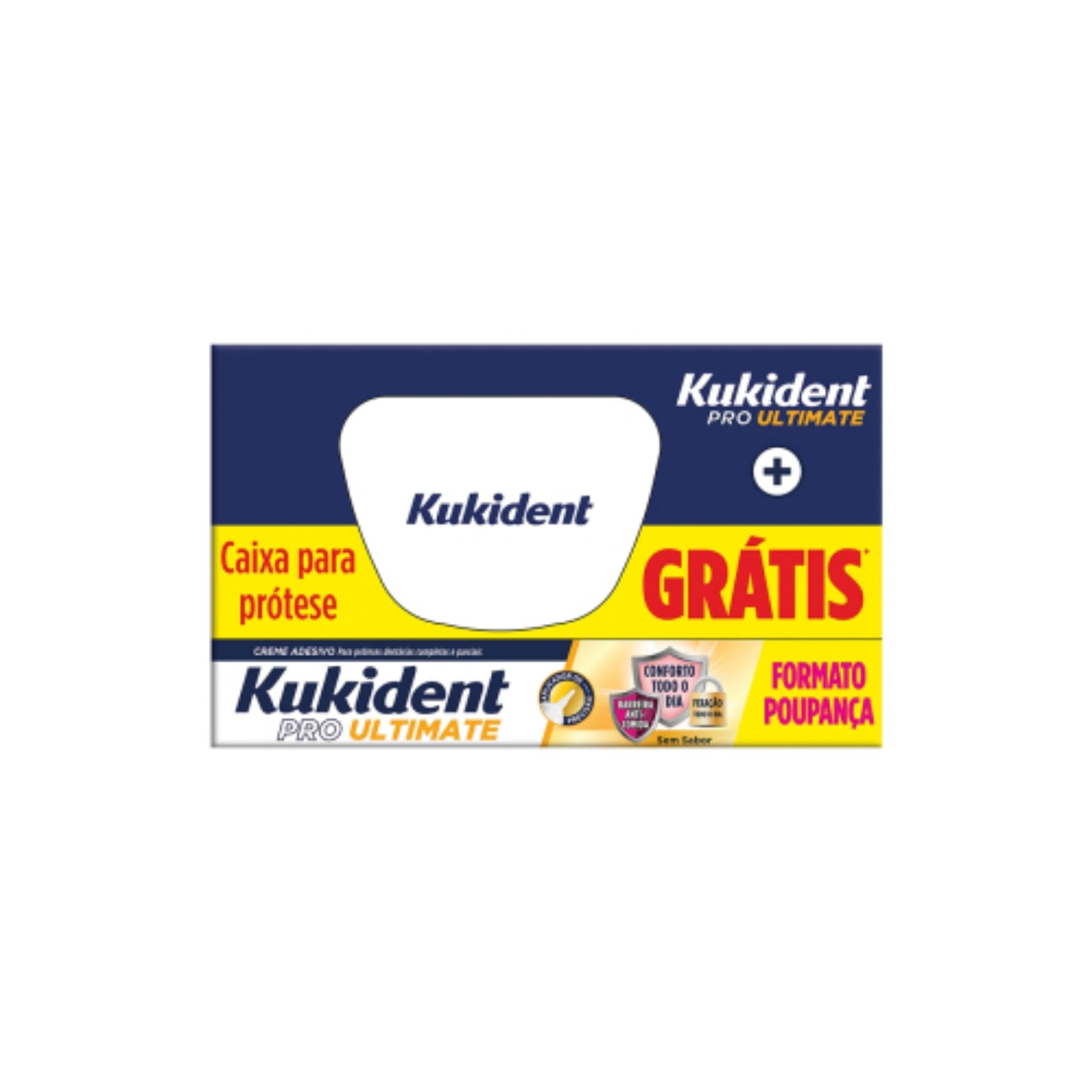 Kukident Pro Ultimate Creme Adesivo Sem Sabor 57 g + Caixa