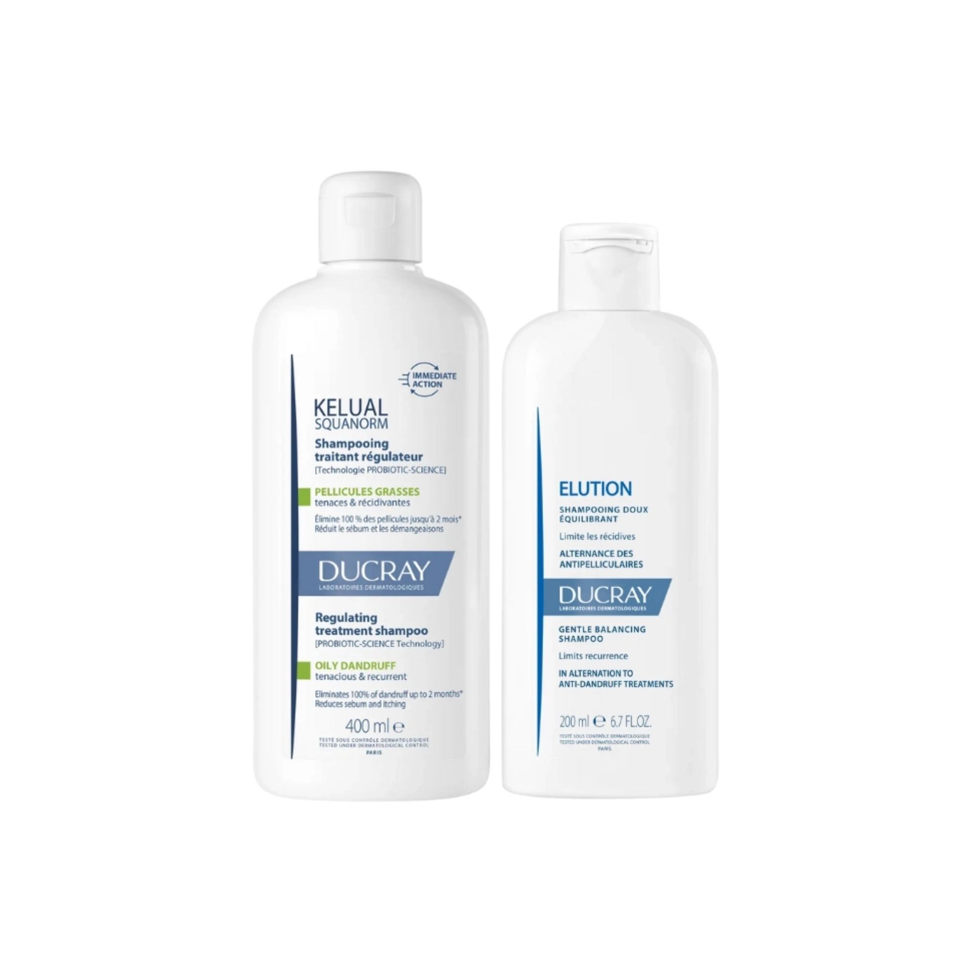 Ducray Kelual Squanorm Shampoo Caspa Oleosa 400 ml + oferta Elution Shampoo 200 ml
