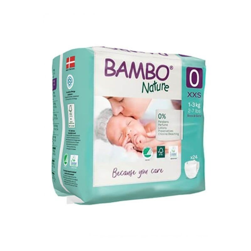 Bambo Nature Fraldas 0 XXS 1-3kg 24 Fraldas