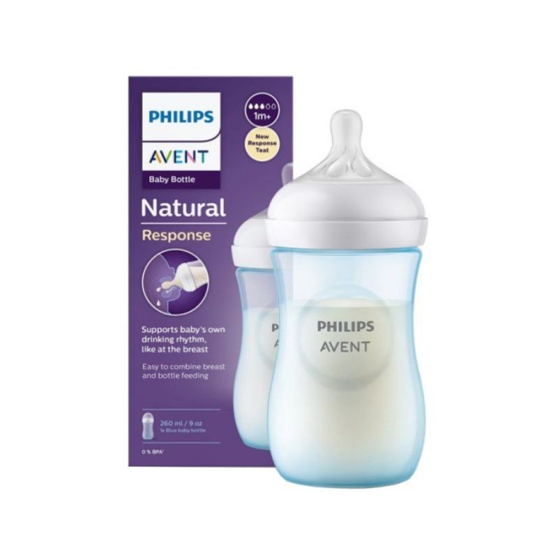 Philips Avent Bib Nat Resp 260ml Azul