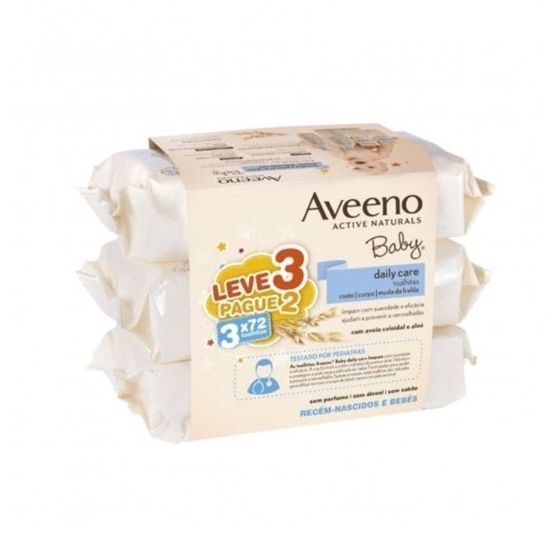 Aveeno Baby Daily Care Toalhitas 3x72 unidades