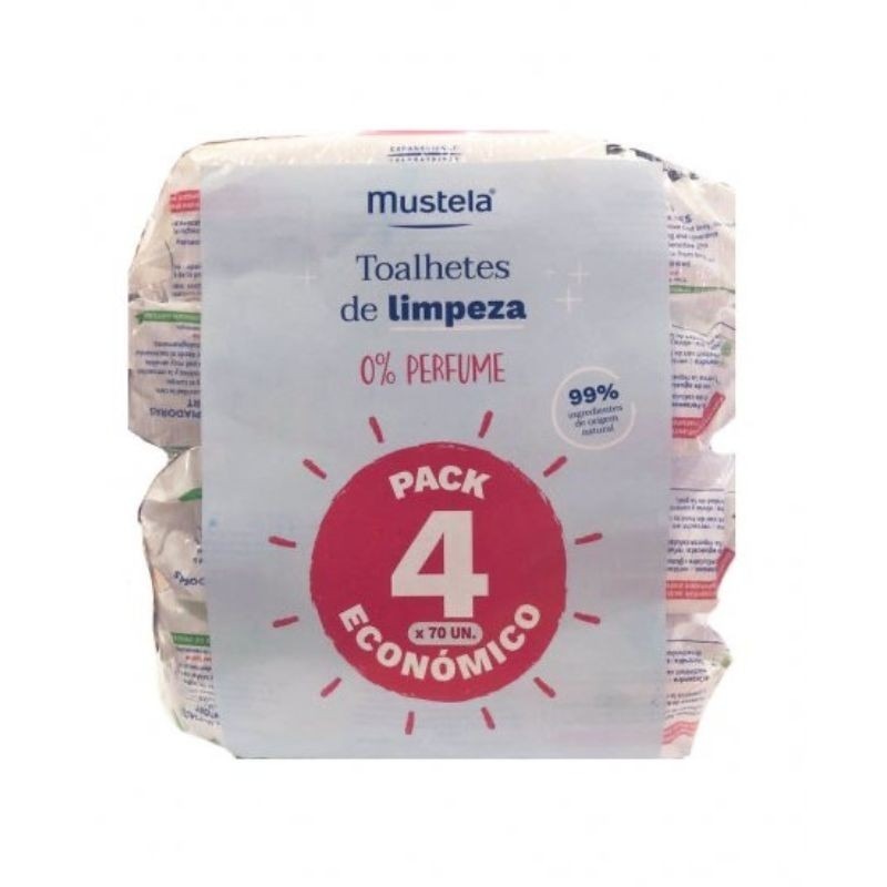 Mustela Bebé Toalhetes de Limpeza 4 X 70 Unidades