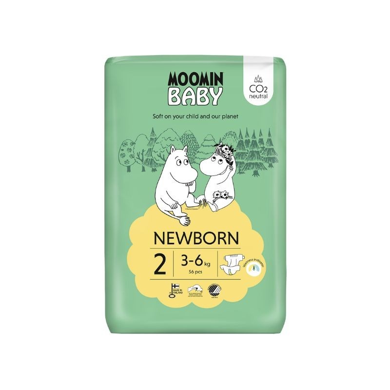 Moomin  Baby Fraldas Tamanho 2 3-6kg 56 fraldas