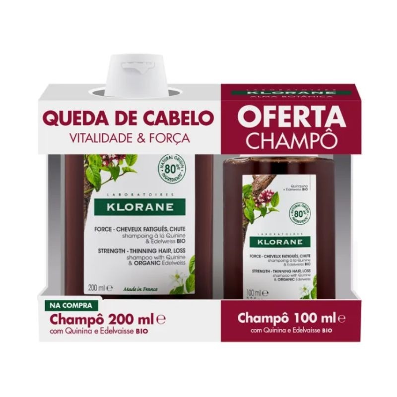 Klorane Quinina Bio Shampoo Fortificante Antiqueda 200ml + 100ml Oferta