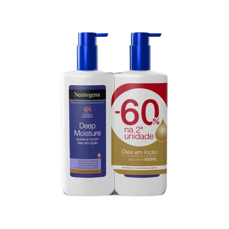 Neutrogena Óleo Loção Hidratação Profunda Pele Seca 2x400ml