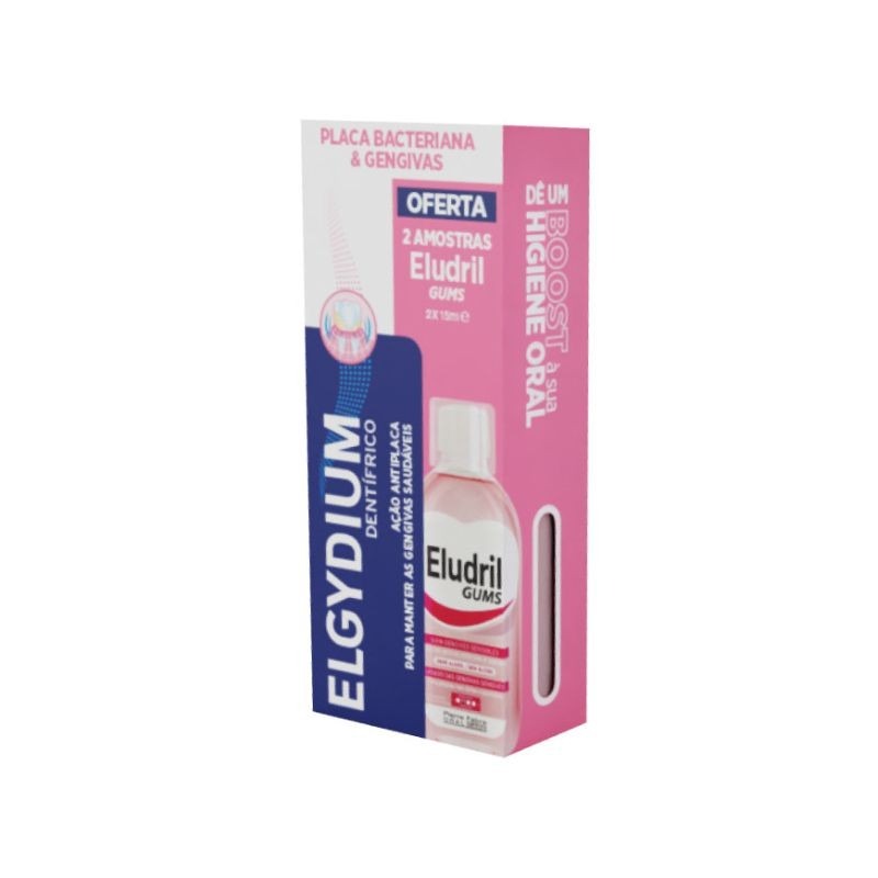 Elgydium Pasta Dentífrica Placa Bacteriana e Gengivas 75ml + Eludril Gum Colutório 2x15ml