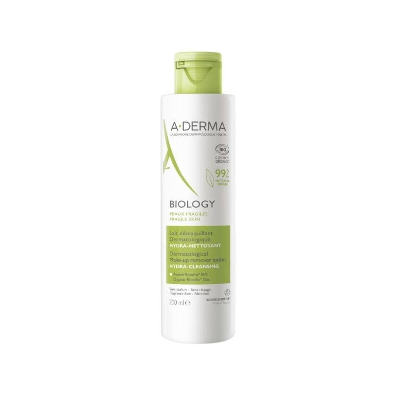 A-derma Biology Leite Desmaquilhante Dermatológico 200ml