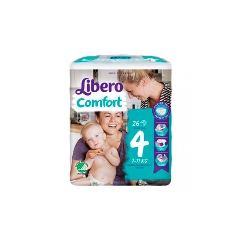 Libero Comfort Tamanho 4 7-11kg 26 Fraldas