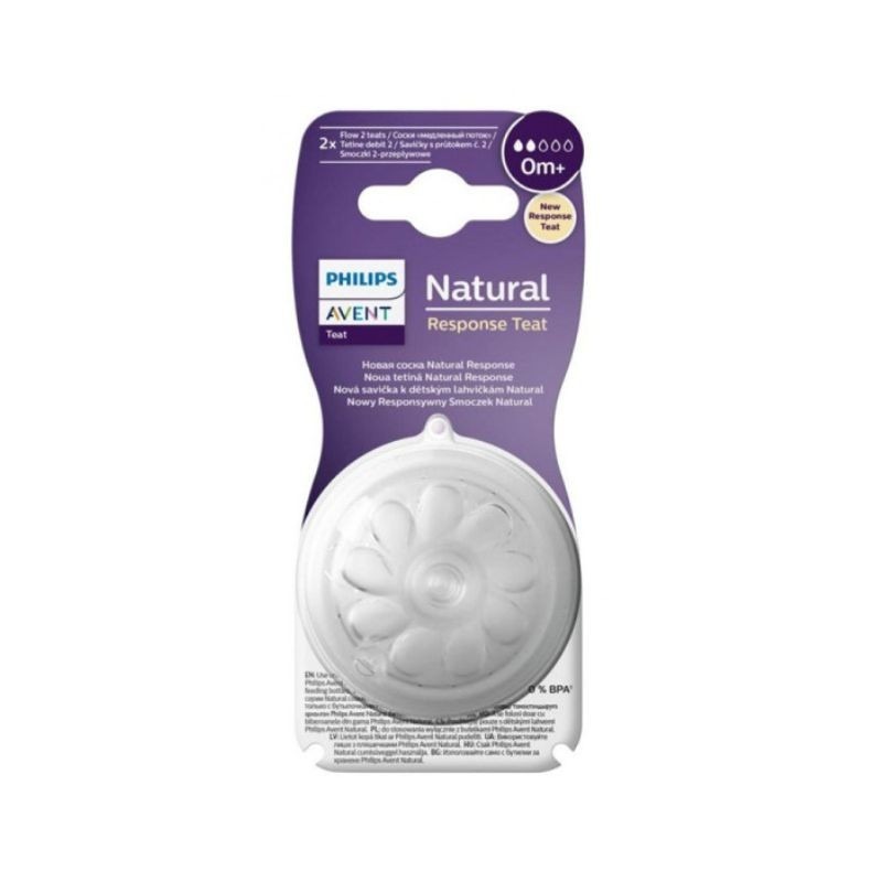 Philips Avent 2 Tetinas Silicone Natural Response T2 0M+ Philips Avent 2 Tetinas Silicone Natural Response T2 0M+
