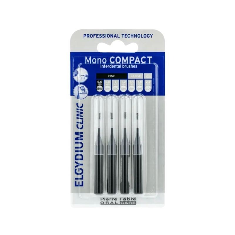 Elgydium Clinic Mono Compact Escovilhão Preto 4 unidades