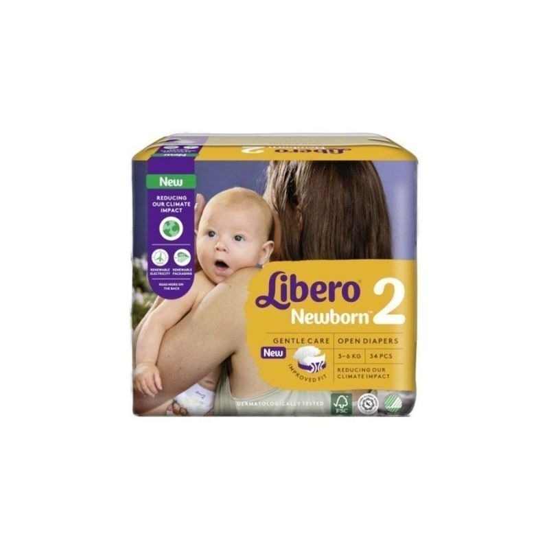 Libero Newborn Tamanho 2 3-6kg 34 Fraldas