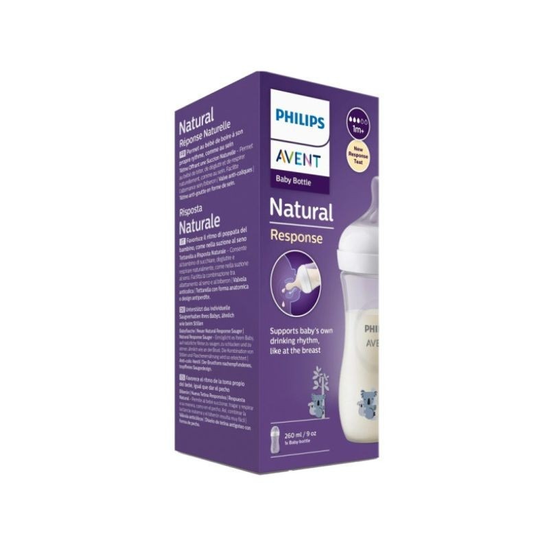 Philips Avent Biberão Natural Response Coala 260ml T3 1M+ Philips Avent Biberão Natural Response Coala 260ml T3 1M+