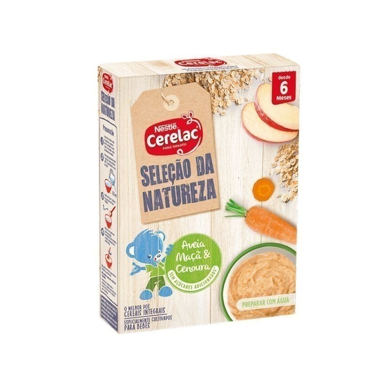 Nestlé Cerelac Selecção da Natureza Aveia Maçã Cenoura Láctea 6m+ 240g