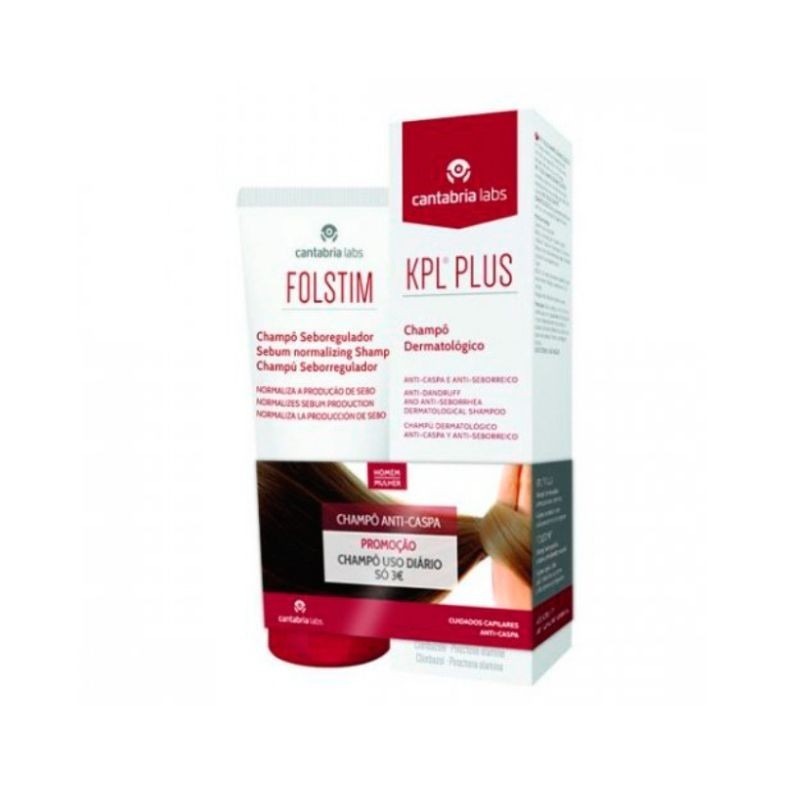 KPL Plus Shampoo Dermatológico 200ml + Folstim Shampoo Seboregulador 200ml
