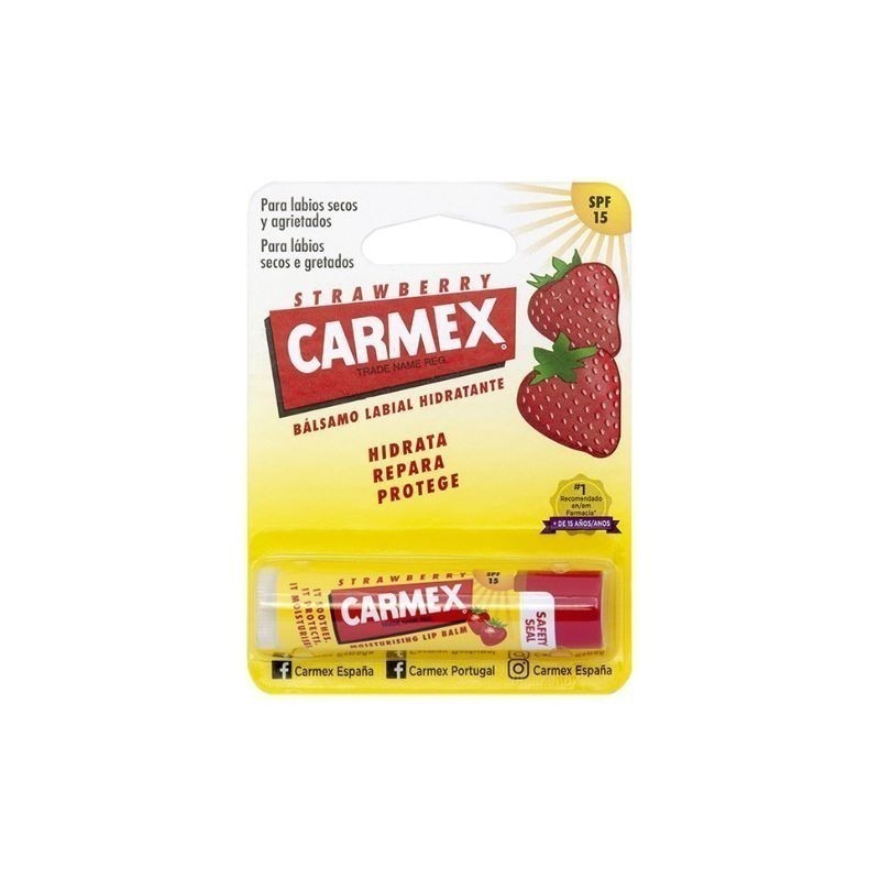 Carmex Stick Bálsamo Labial Morango SPF15 4.25g