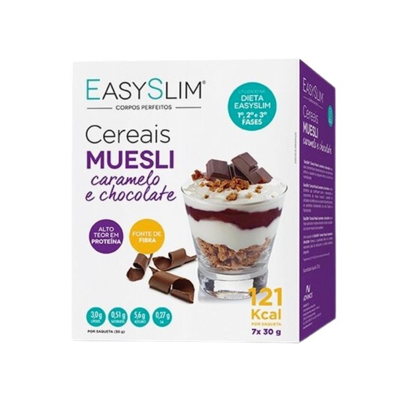 EasySlim Muesli Cereais Chocolate e Caramelo 7x30g EasySlim Muesli Cereais Chocolate e Caramelo 7x30g