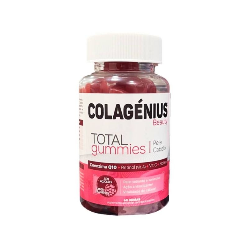 Colagénius Beauty Total Gummies Sabor Framboesa 60 Gomas
