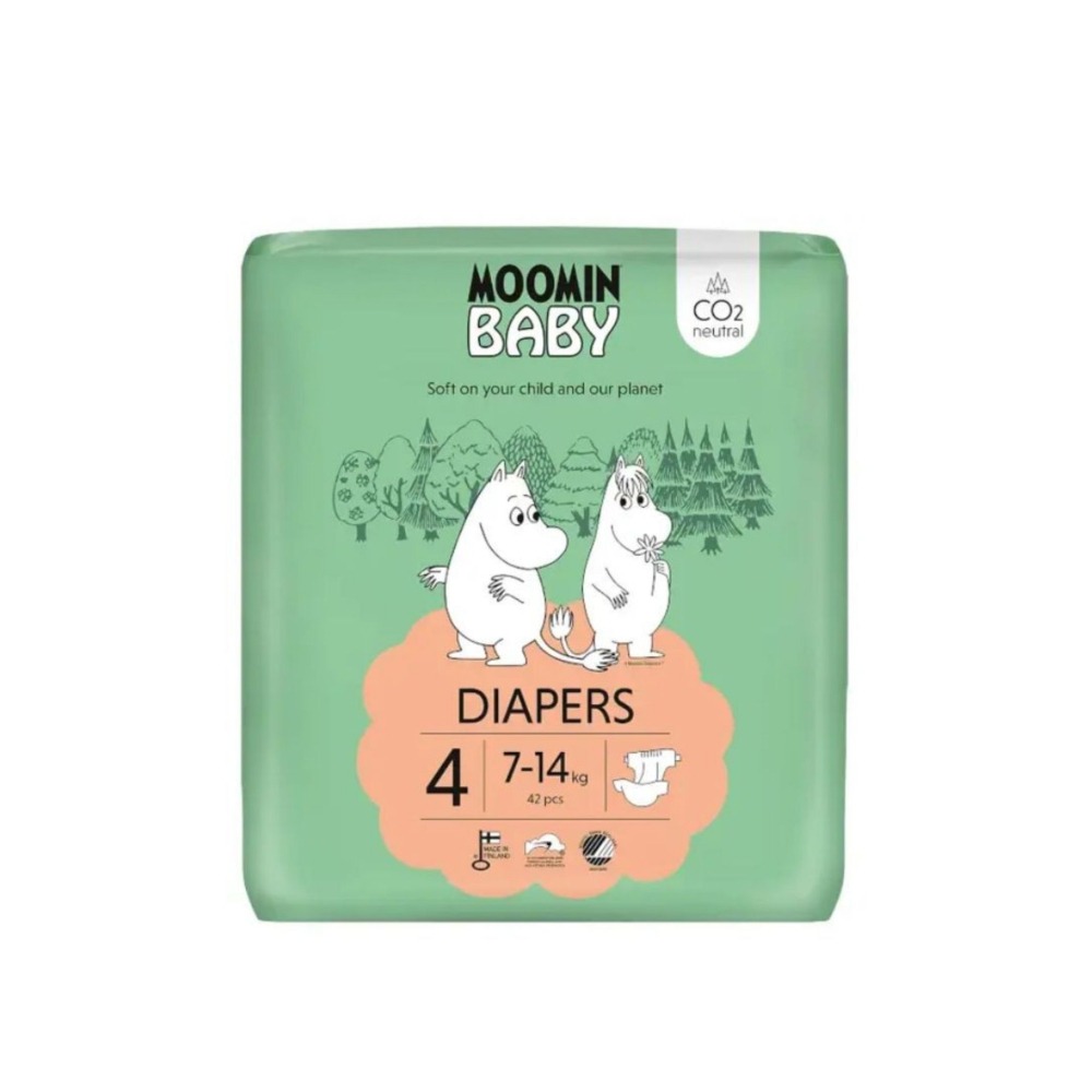 Moomin Baby Fralda T4 (7-14 kg) × 42 unidades