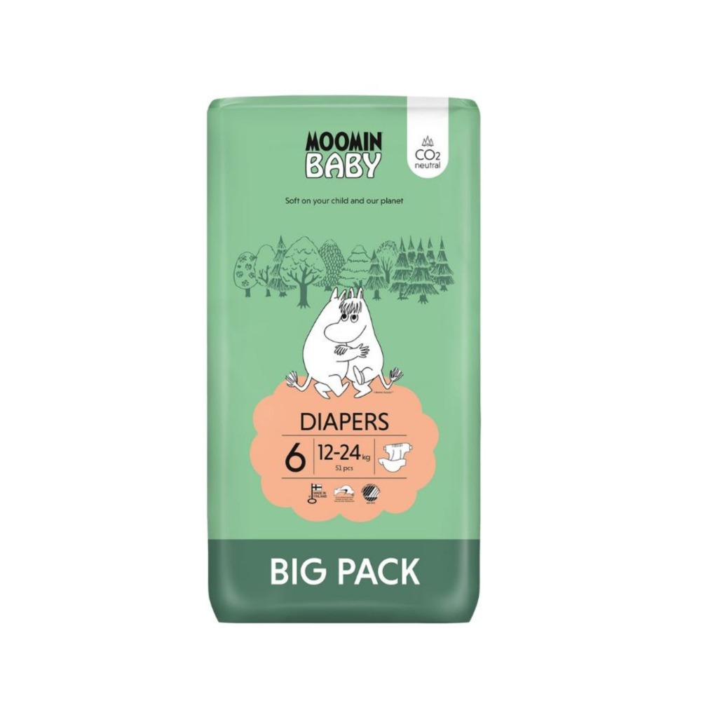Moomin Baby Fraldas Tamanho 6 Big Pack (51 unidades)
